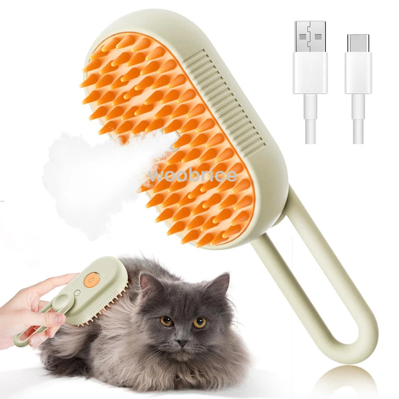 Electric Dog and Cat Steamer Brush For Grooming